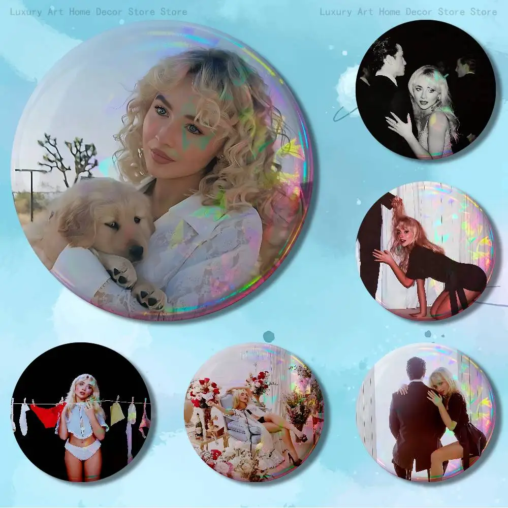 

S-Sabrina C-Carpenter Friend Pins 58mm Cute Cartoon Badge Handmade Brooches for Backpack Accessories
