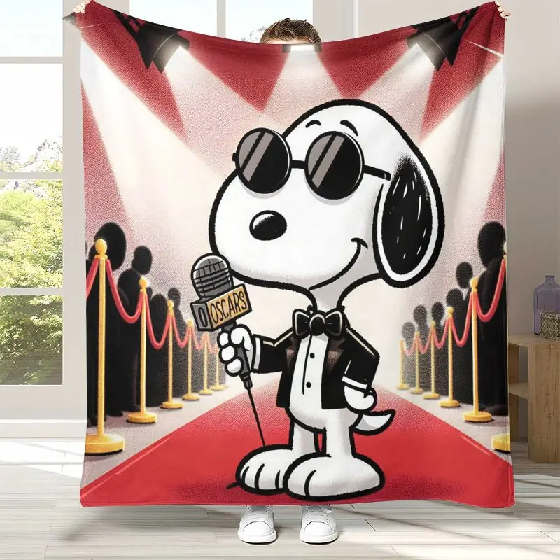 Kawaii S-Snoopys Dog Cartoon Soft Flannel Throw Blanket,Cozy Warm Blanket for Bed,Sofa,Living Room,Picnic,Home Decor,Gift Kids