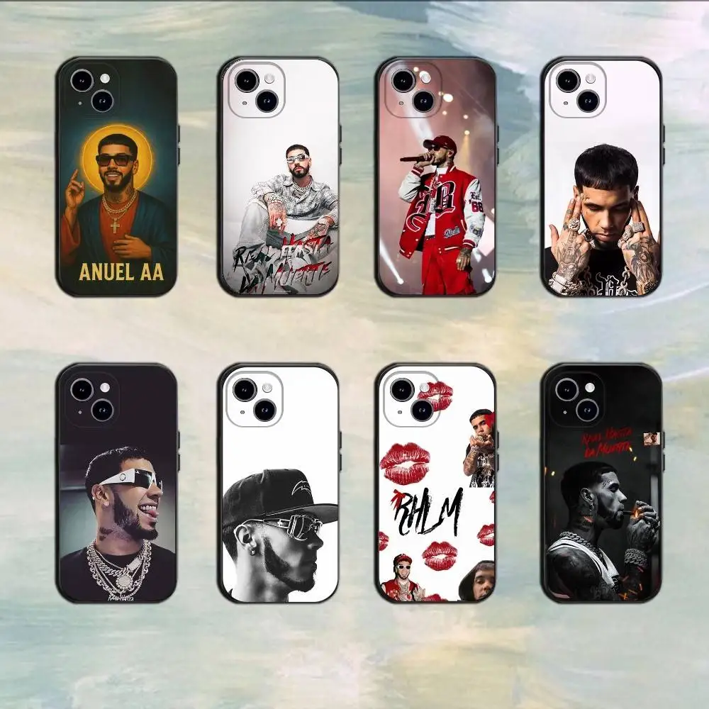 

A-Anuel A-AA Rapper iPhone Case For 17 16 15 14 13 12 11 Mini XS XR X 6S 6 Pro Max Plus Black Soft Cover