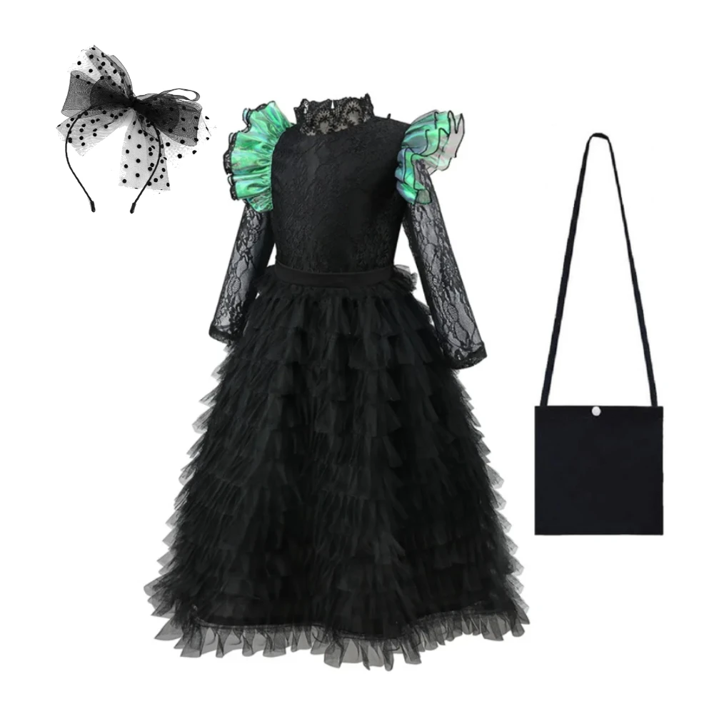 

Movie Glinda Elphaba Wicked Cosplay Girls Witches Costumes Cosplay Costume Party Role-playing Suit Headband Bag Crown