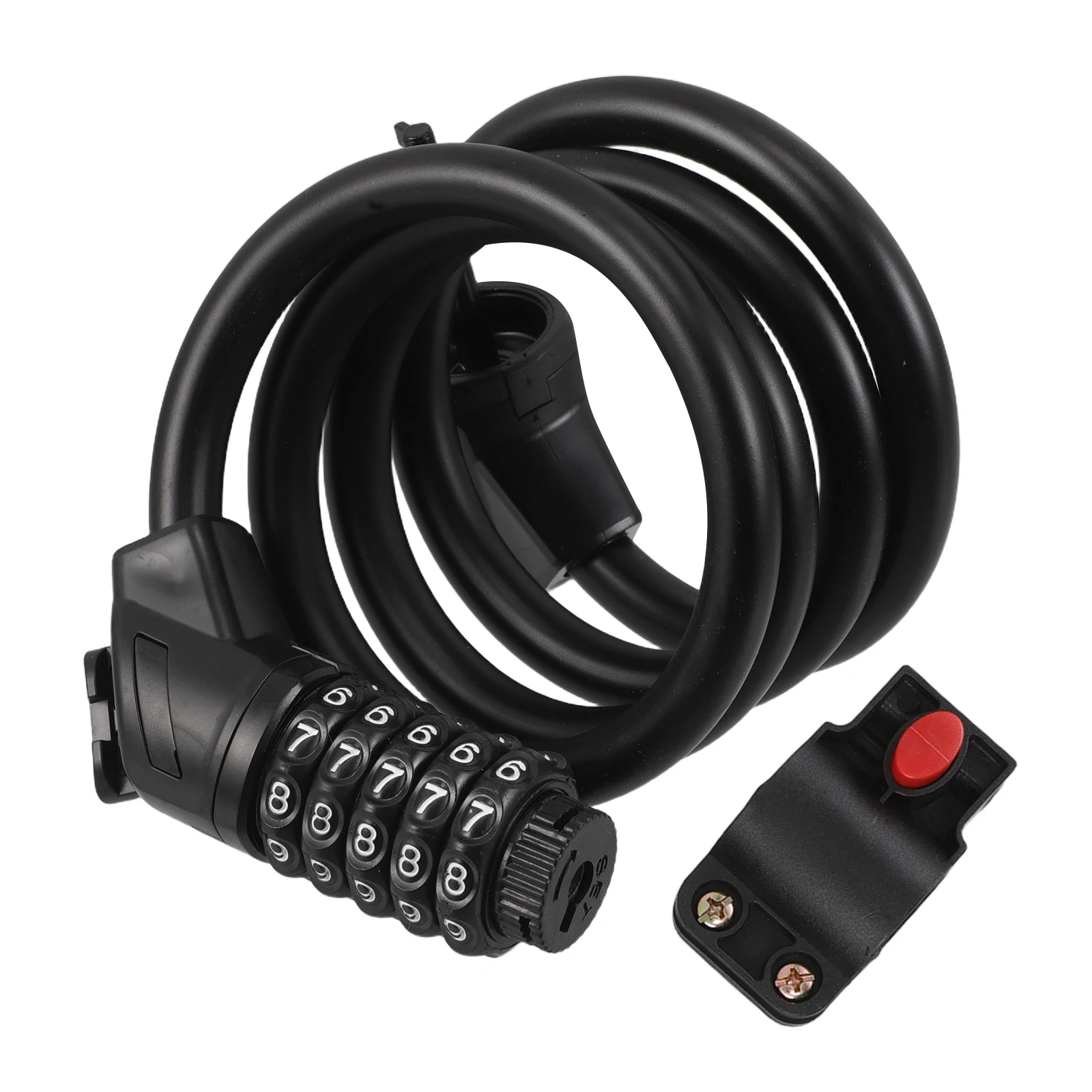 

5 Resettable Bike Lock Bicycle High Security Coiling Anti Theft Cable Lock For Electric Scooter Motorcycle Mountain Bike