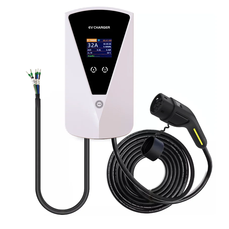 Station de Charge Rapide Murale pour Véhicule Électrique, 7kW/11kW/22kW, Type 2/ Type 1/GTB EV