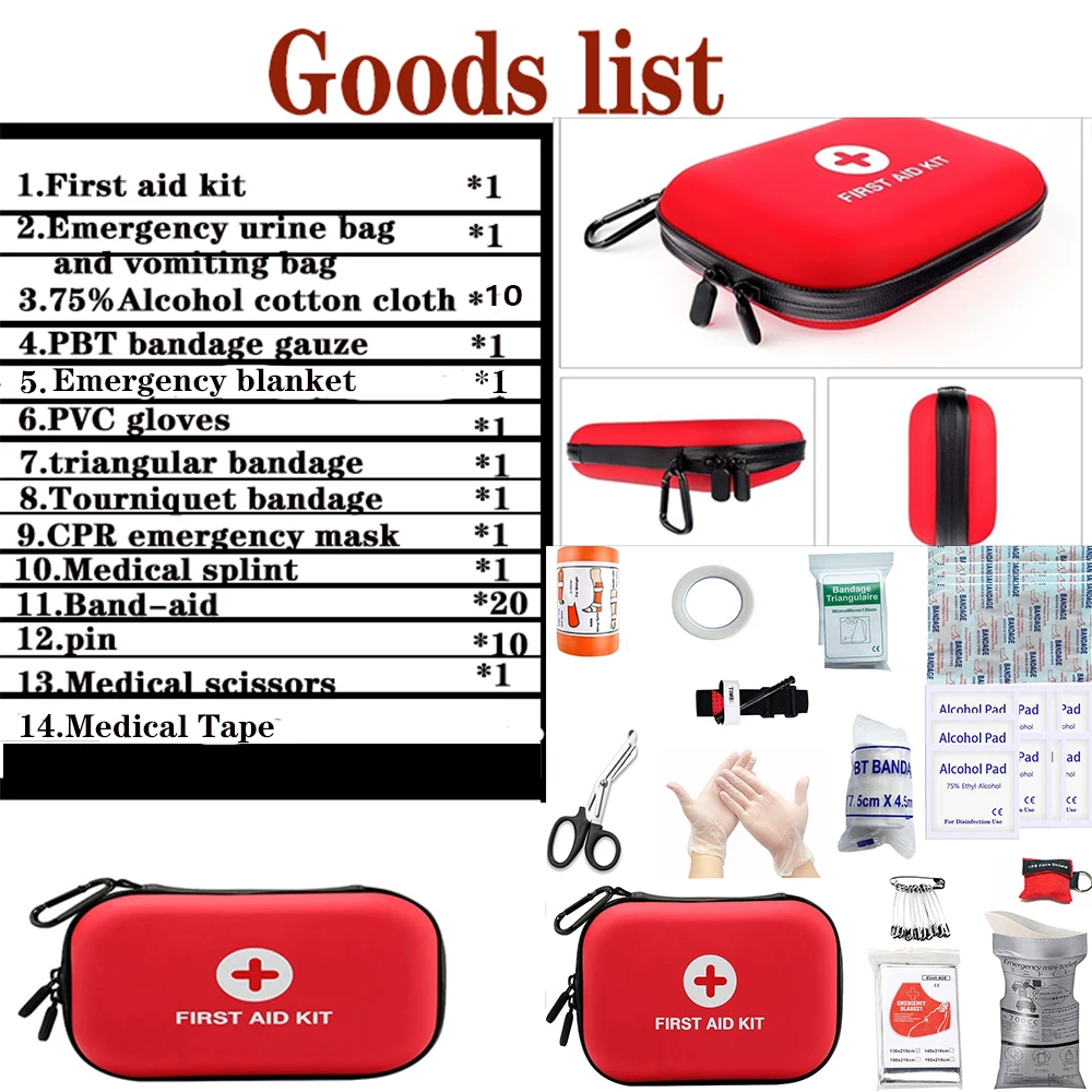 Outdoor  Survival Travel Camping Portable Emergency Medical First Aid Bag Kit For Household  EquipmentCar emergency medical kit