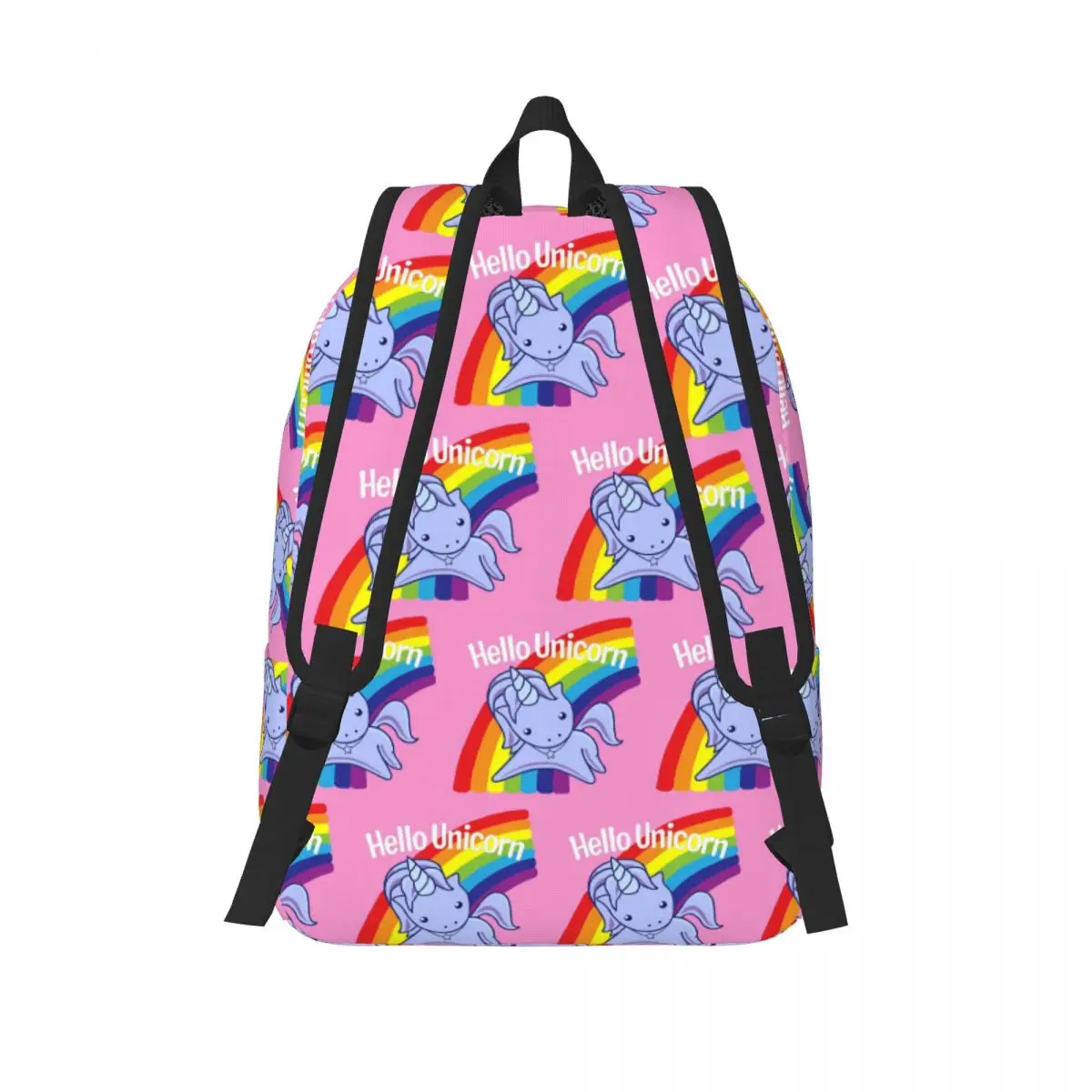 Hello Unicorn Student Backpack School Bag Hiking Travel Daypack for Men Women Fashion Bookbag Shoulder Bags