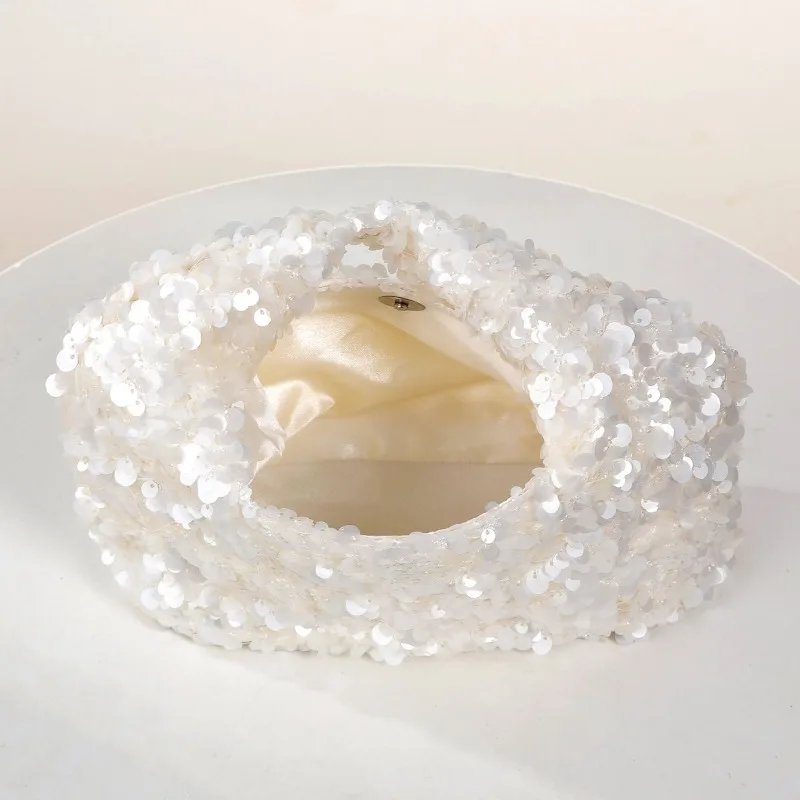 المرأة الأبيض الترتر حقيبة يد لامعة دلو حقيبة أنيقة مساء حقيبة صغيرة لحفل الزفاف رائعة صغيرة حمل الإناث المحفظة #4