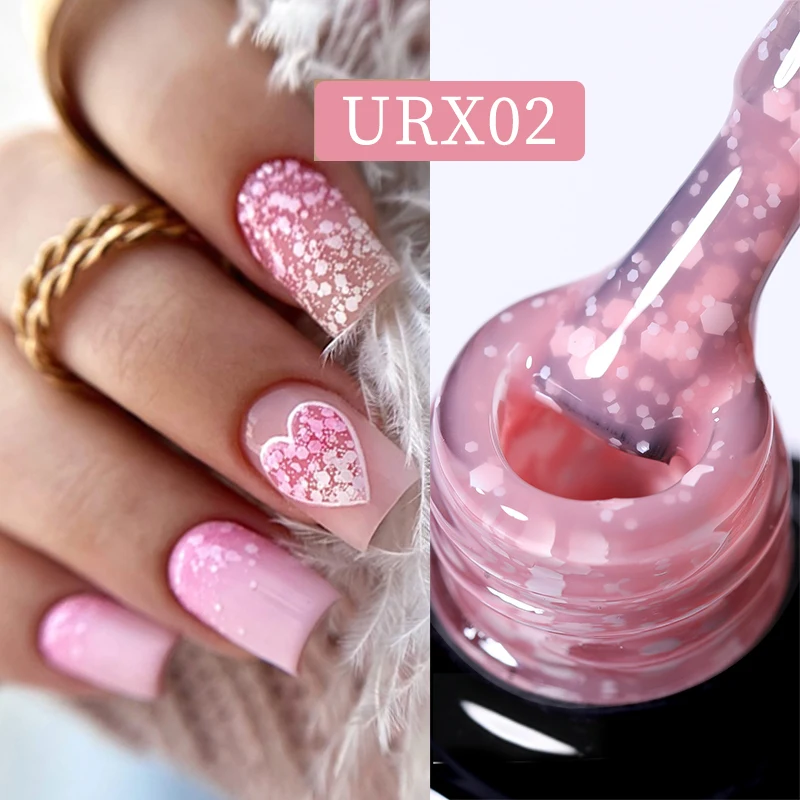 UR SUGAR 7ml Snowflake Gel Nail Polish Semi Permanent Milky White Glitter Snow Sequins Soak Off UV Nails Art Varnish Manicure