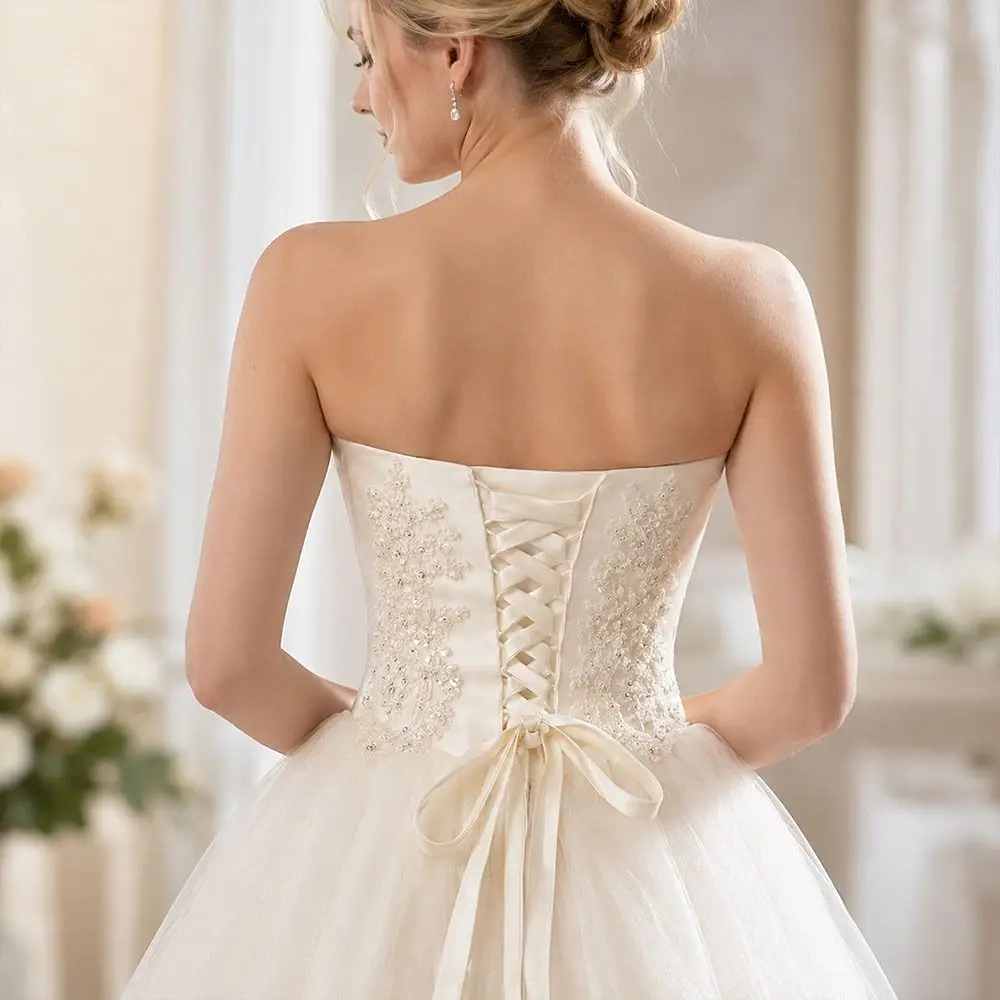 2M Length Wedding Dress Back Strap Satin Ultra-Thin Lace-Up Ribbon Tie Adjustable Elastic Corset Back Ribbon