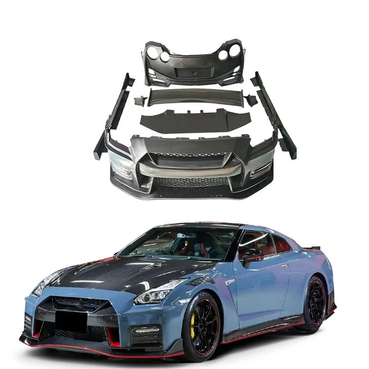 Half Carbon Fiber N Style Body Kit For GTR Front Bumper Rear Bumper Side Skirt Front Lip Spoiler