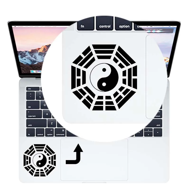 Yin Yang Symbol Vinyl Trackpad Laptop Sticker for Macbook Air 13 Pro 14 16 Retina 12 15 Inch Mac Tablet PC Mobile Notebook Decal