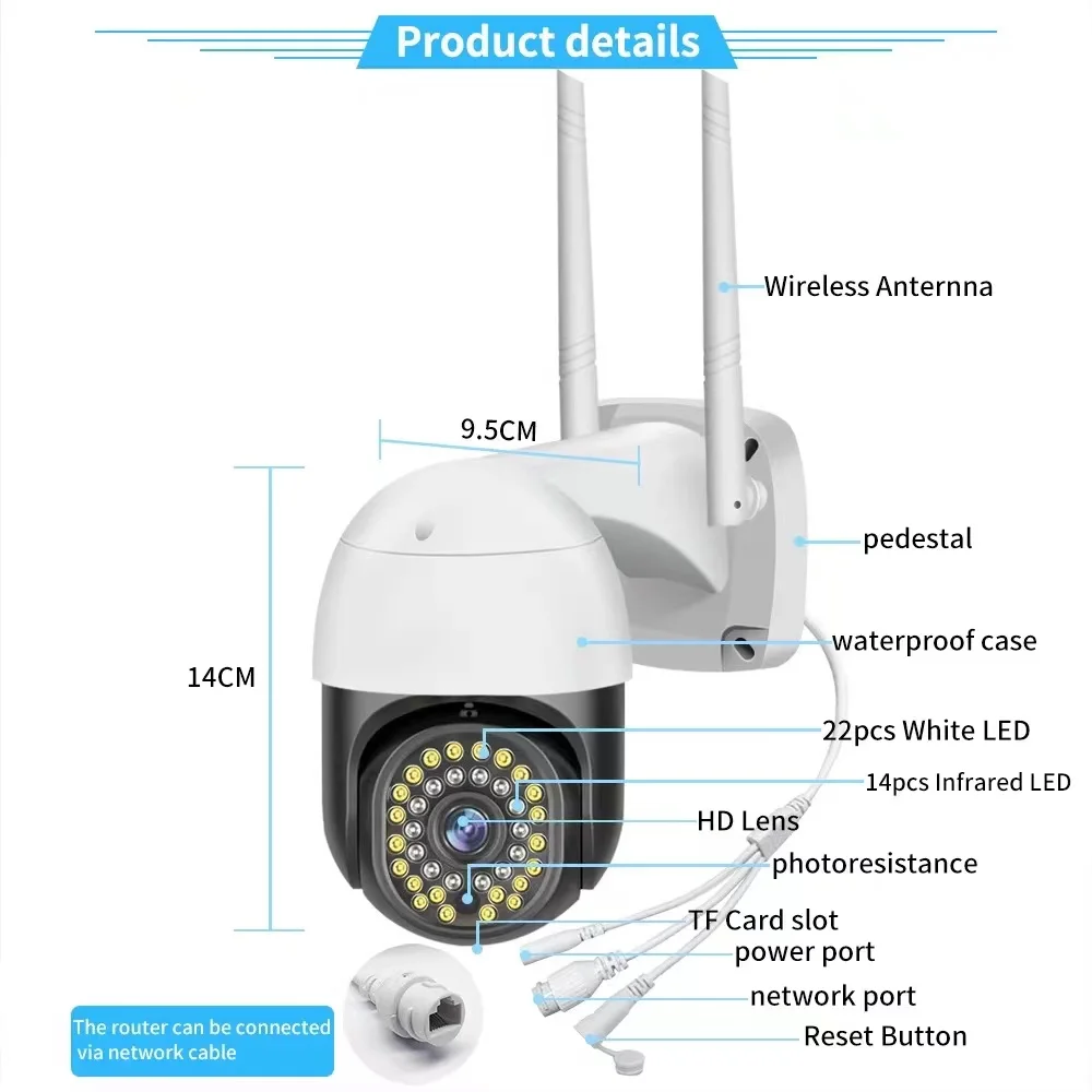 yoosee-app-2mp-1080p-15inch-outdoor-water-proof-wifi-ip-dome-camera-onvif-full-color-ai-humanoid-intercom-baby-monitor