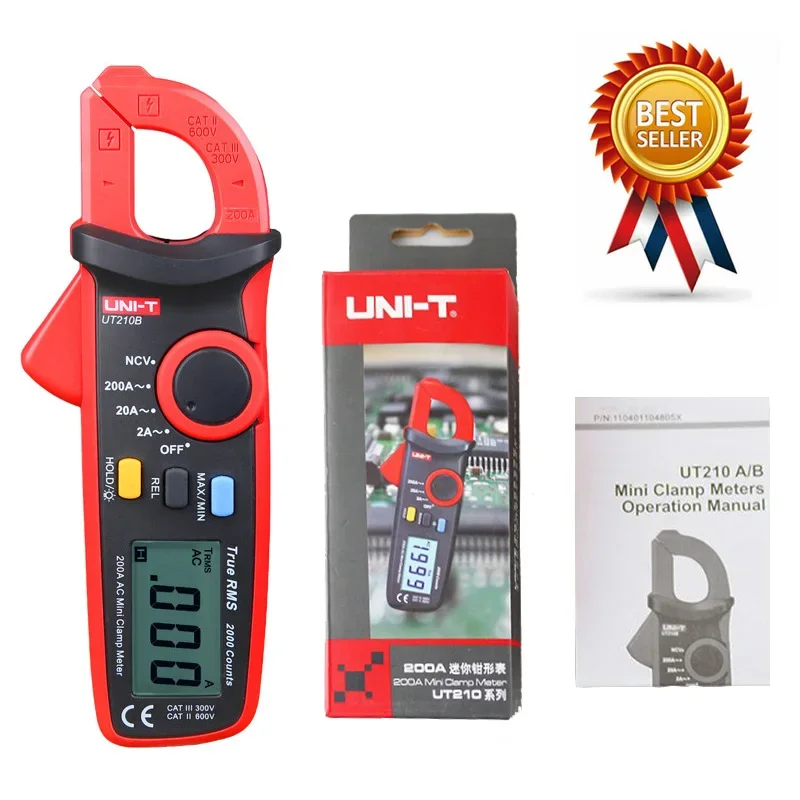 

UNI-T UT210B True RMS Mini Clamp Meter Arus AC Tegangan Otomatis Rentang Vfc Kapasitansi Profesional Multitester