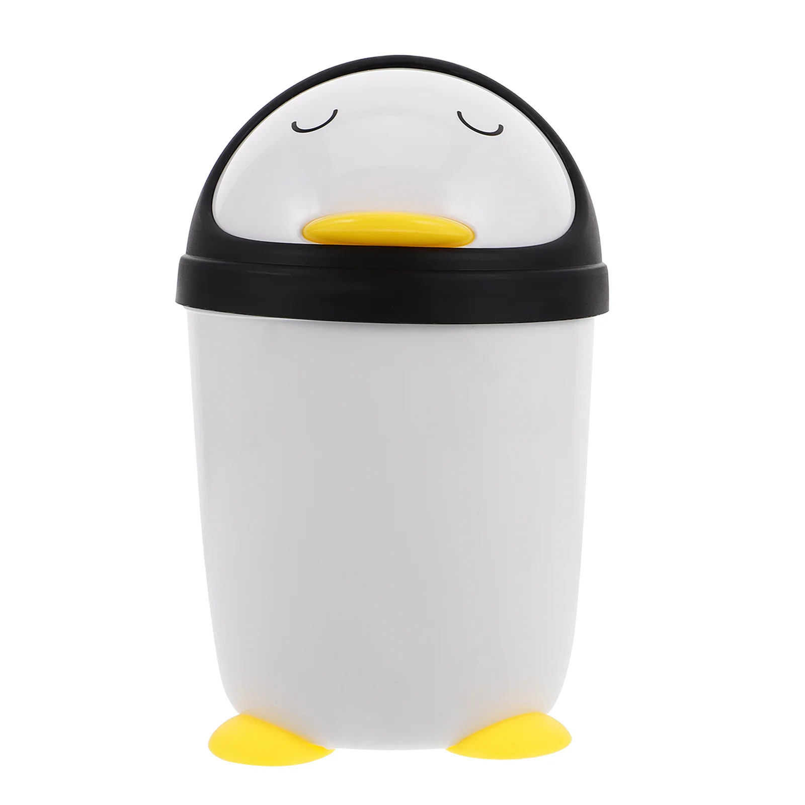 Trolling Accessories Penguin Trash Can Bin for Bedroom Cans Cover White Kids Boys Child