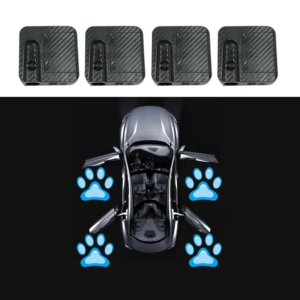 4pcs Door Light Logo LED Projector Car Door Step Courtesy Welcome Lights Cute Pattern Girl Gift Projection Light Festive Atmosphere Door Night Light