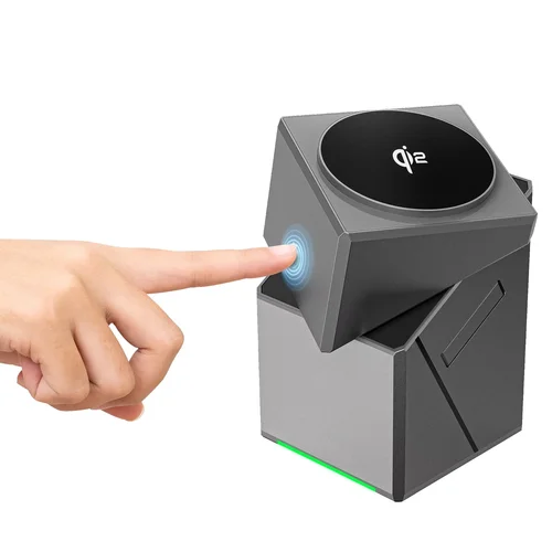 Cargador inalámbrico magnético Magsafe de autorotación táctil Qi2 3 en 1 de 15W para Android iPhone iWatch Airpods estación de carga rápida