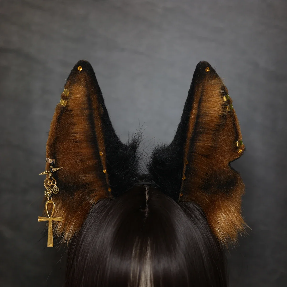 New Custom Halloween Headdress Anubis Ancient Egyptian Myth God of Death Anubis Hu Lang Ear Hair Hoop Wolf Ear Beast Ear Cosplay