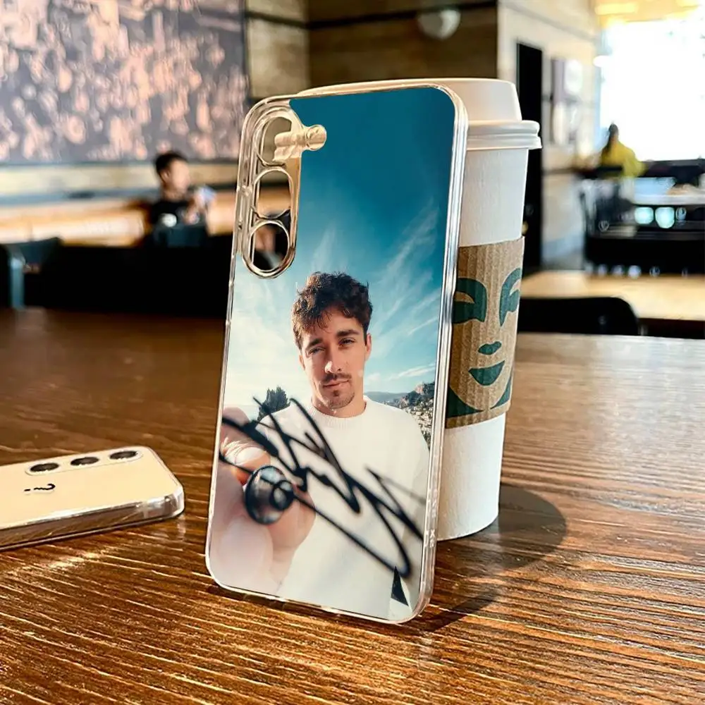 เคสโทรศัพท์นักแข่งรถ C-ชาร์ลส์ เลอแคลร์ สำหรับ Samsung S25,24,21,22,23,30,Ultra,20,Plus,Fe,Lite,Note,10,9,5G แบบใส