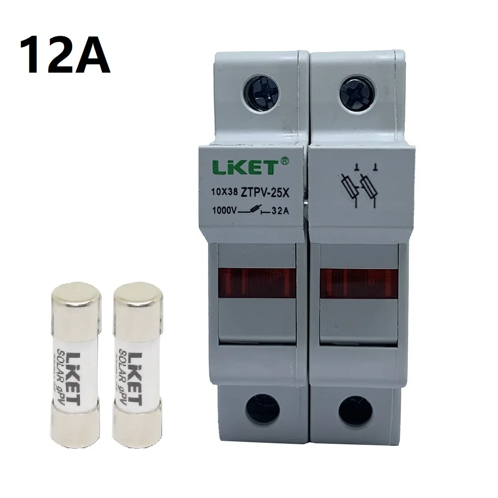 

2P Solar PV Panel Fuses Electrical Equipment With LED 1000V DC IEC 60269.6 35mm Mounting Rail High Temperature Plastic