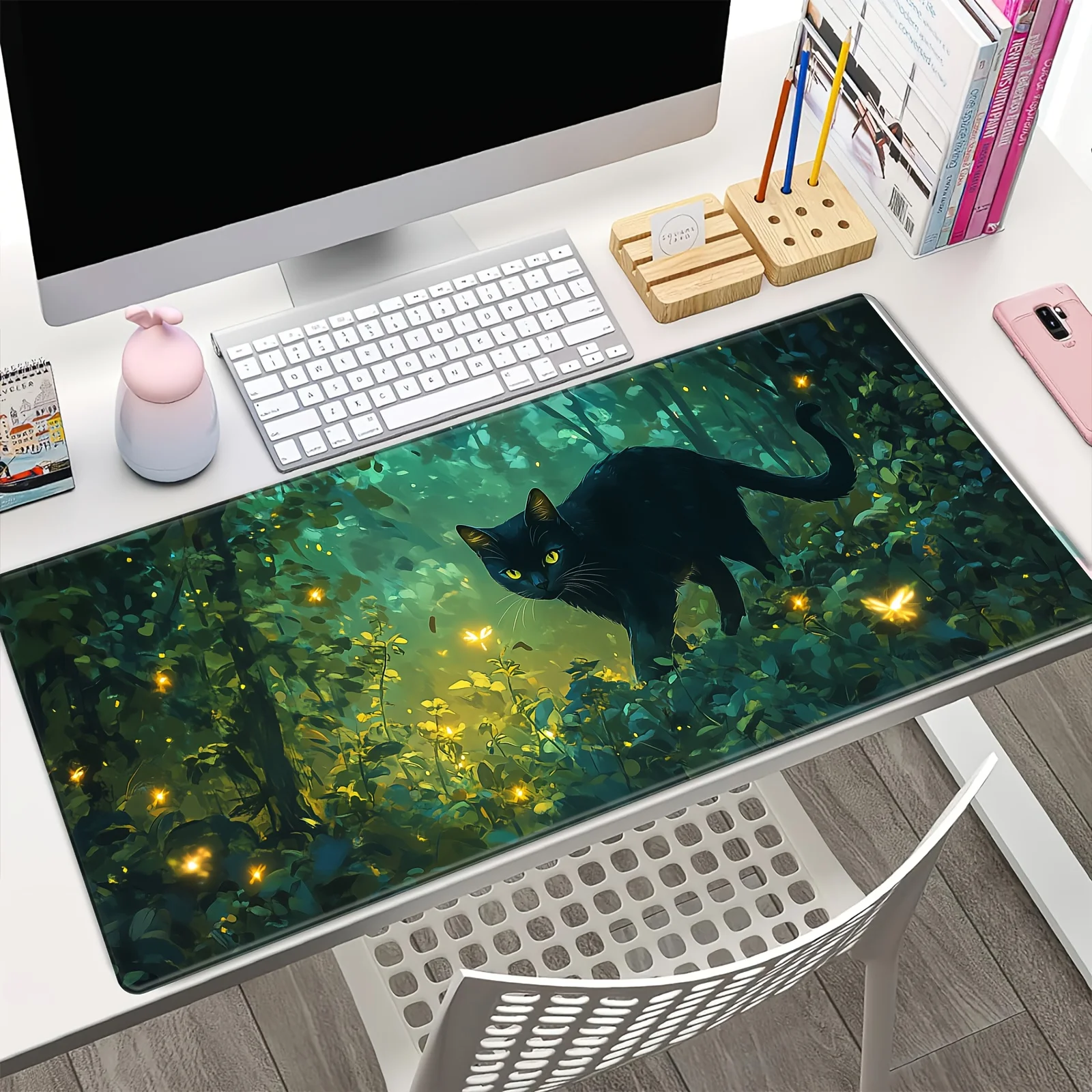 

Durable Gaming Mouse Pad Durable Desk Mat Comfort Cloth Surface Natural Rubber Base for Computer PC Laptop Keyboard Work Daily C