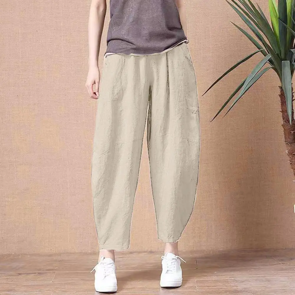 Pantalones de pierna ancha de cintura alta para mujer, elegantes pantalones de pierna ancha con bolsillos elásticos de cintura alta para mujer o formales