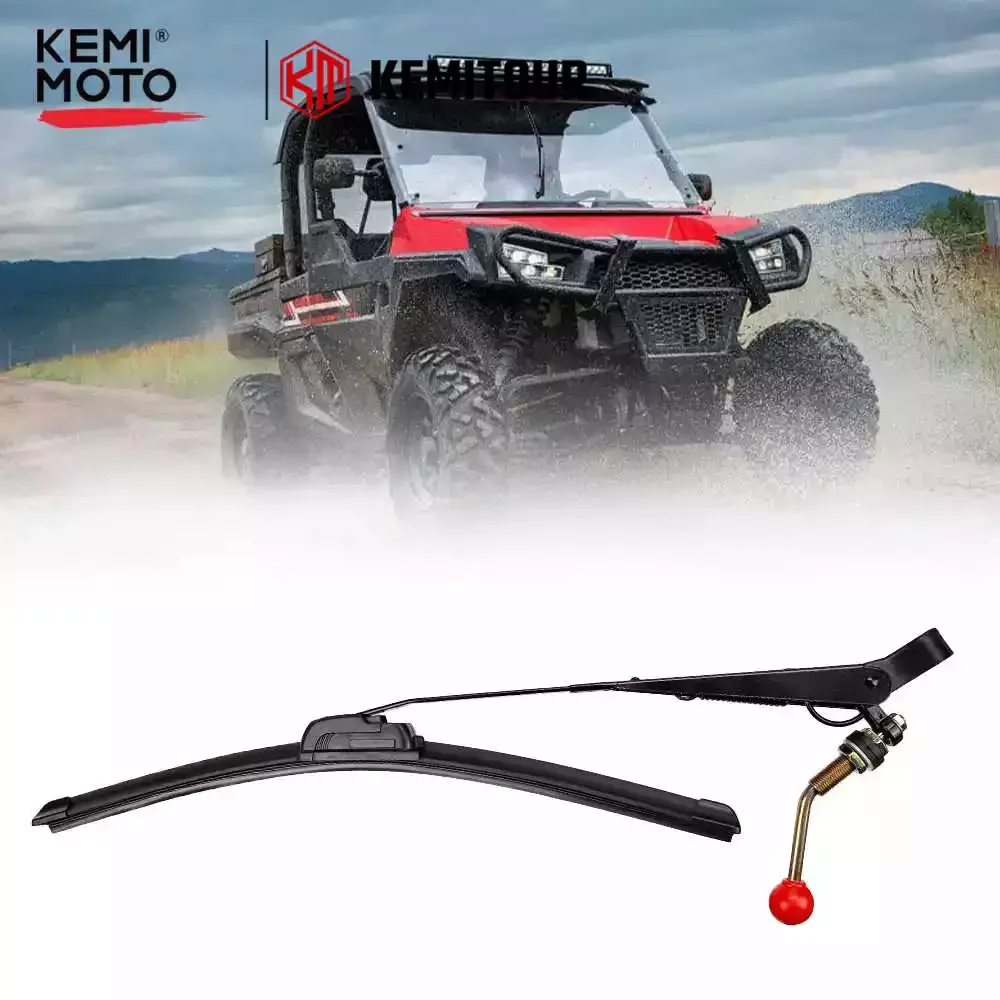 

KEMIMOTO UTV Hand Operated Windshield Wiper for Can Am Maverick X3 Commander Defender Compatible with Polaris RZR Ranger