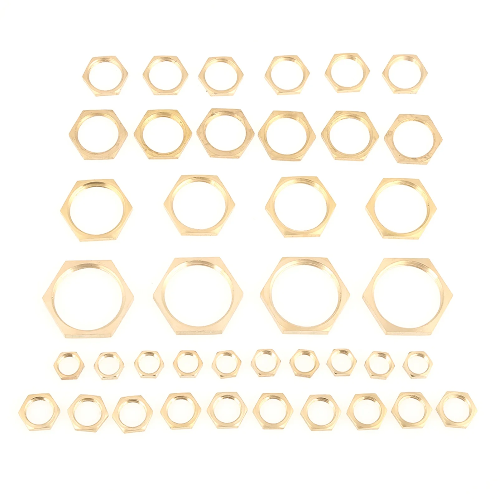 40pcs G1/8 G1/4 G3/8 G1/2 G3/4 G1 Thread Pipe Fitting Brass Hex Lock Nuts Thin Nut