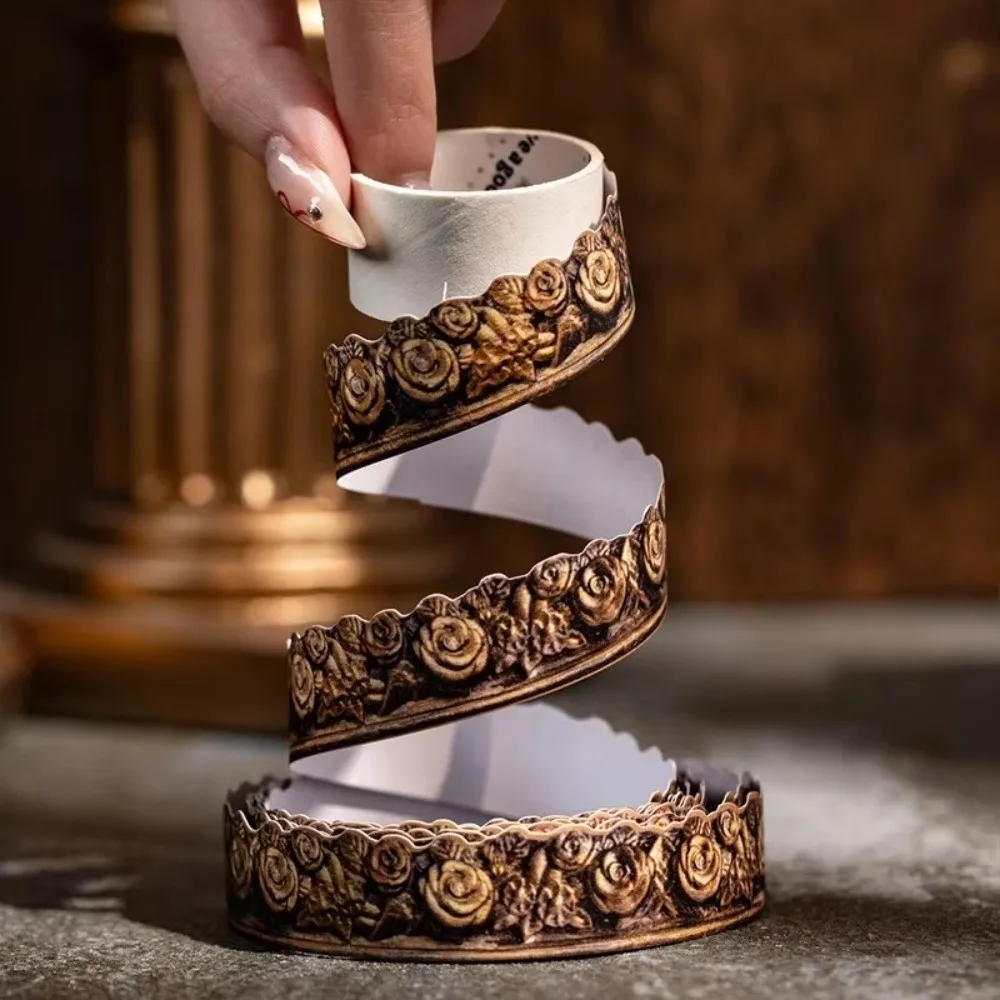 Aesthetic Style Retro Washi Tape 2m Length Baroque Pattern Baroque Style Tape 20mm Width Border Tape Decorative Border