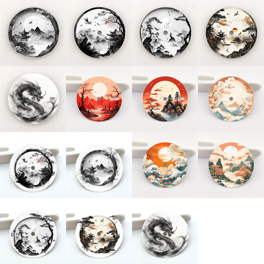 Watch dial 28.5mm NH35 dial  ink-wash painting dial color printing personalized dial suitable for NH35/36 movement - Image 2