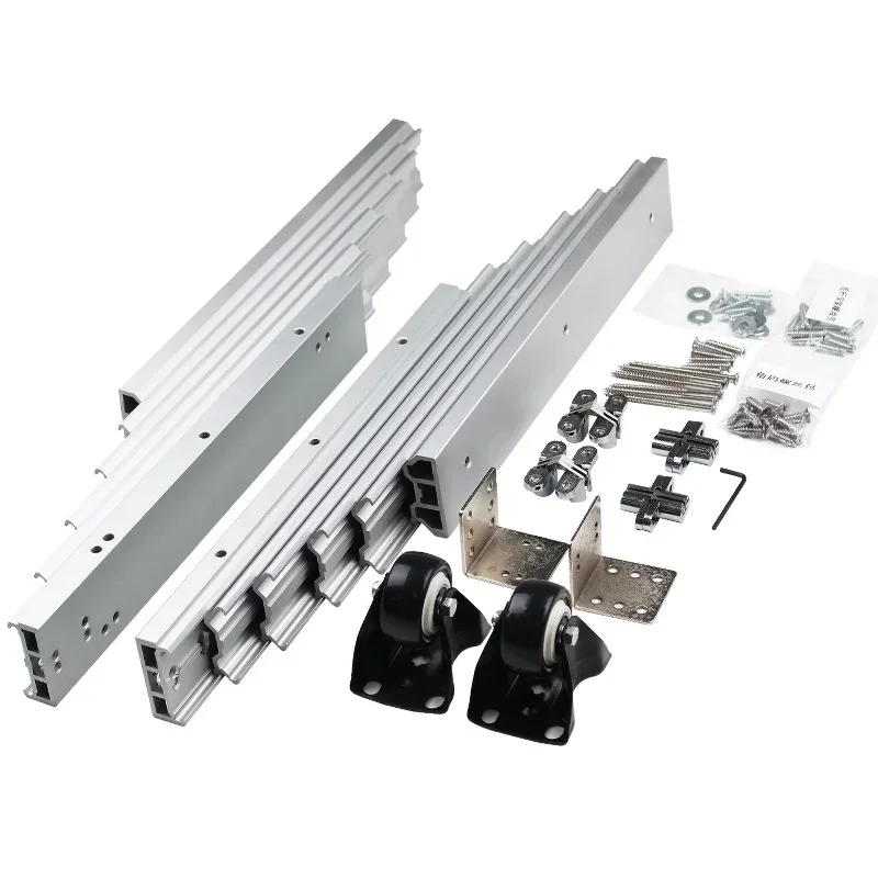 Folding Dining    Slides Cabinets Aluminum Slide Rails Kitchen Telescopic Flat Push Hidden    Hardware Accessories
