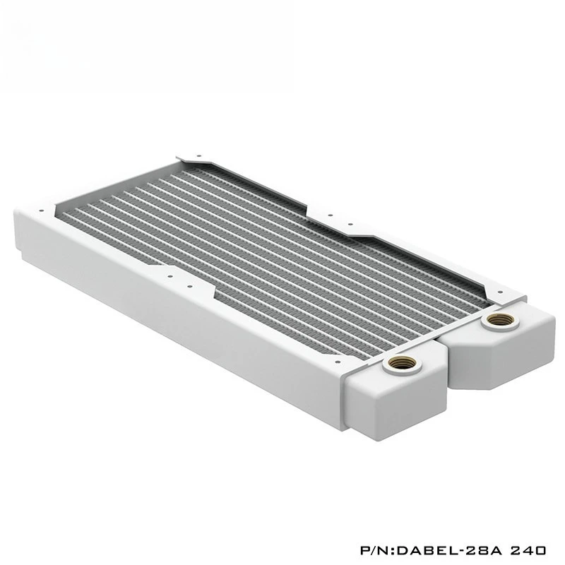 For White Single Wave Copper Water Cooling Row 28MM Thick DIY Computer Radiator