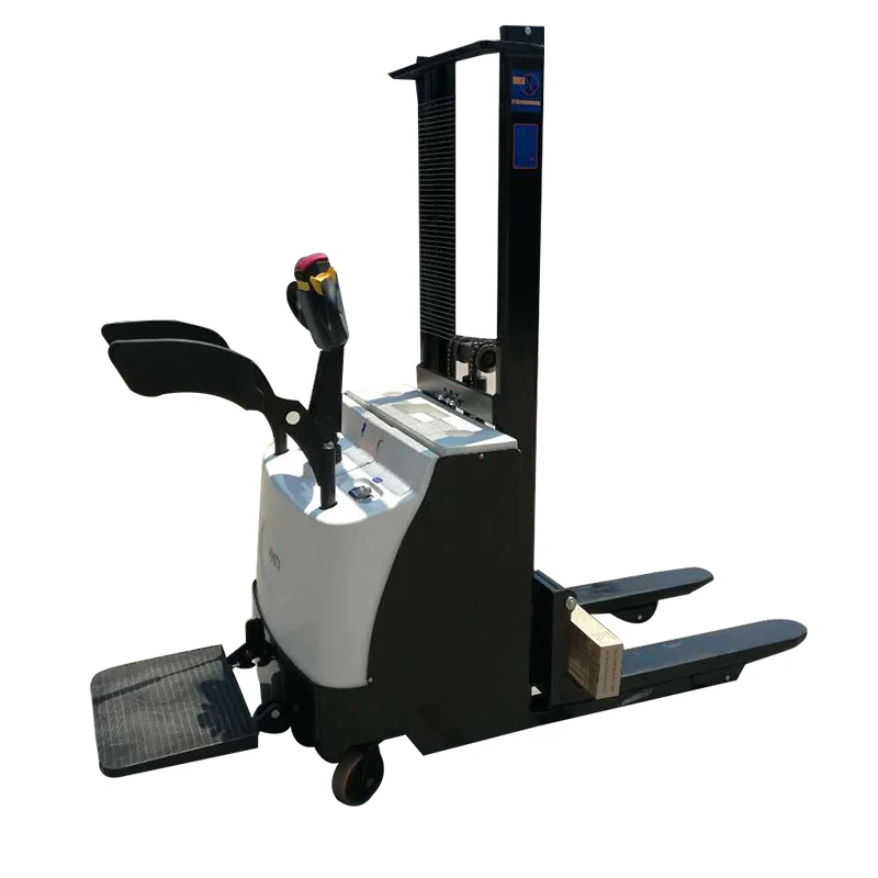 

Electric Forklift, Small Four-wheel Hydraulic Pallet Truck, Ride-on Type, Stacking and Lifting Electric Stand Type