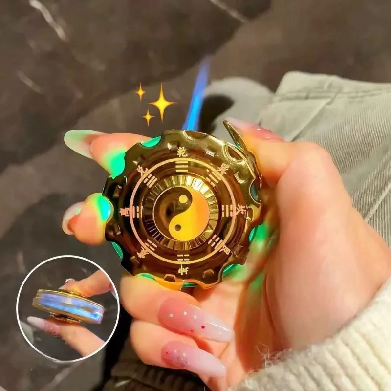 Illuminating Rotating Windproof Inflatable Lighter, Cool and Stress-relieving Gyroscope, Perfect Gift for Your Boyfriend