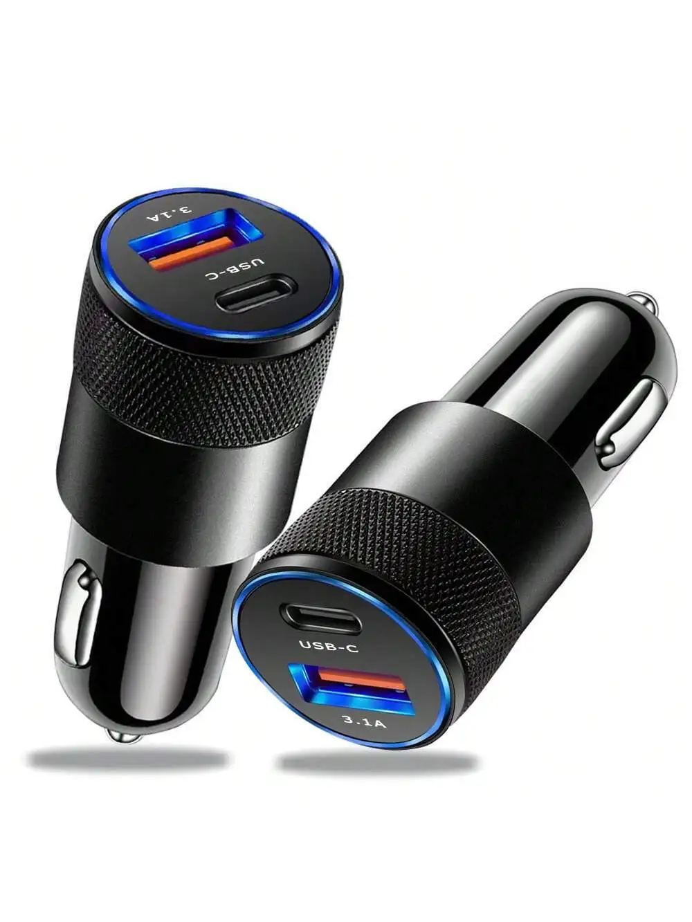 PD Fast Charging Car Phone Charger [Mini & Metal] 3.1A USB+Type C Car Plug With  15/14/13/12 Pro Max/11 Pro/SE/X/XR/8/7/6 Plus, 