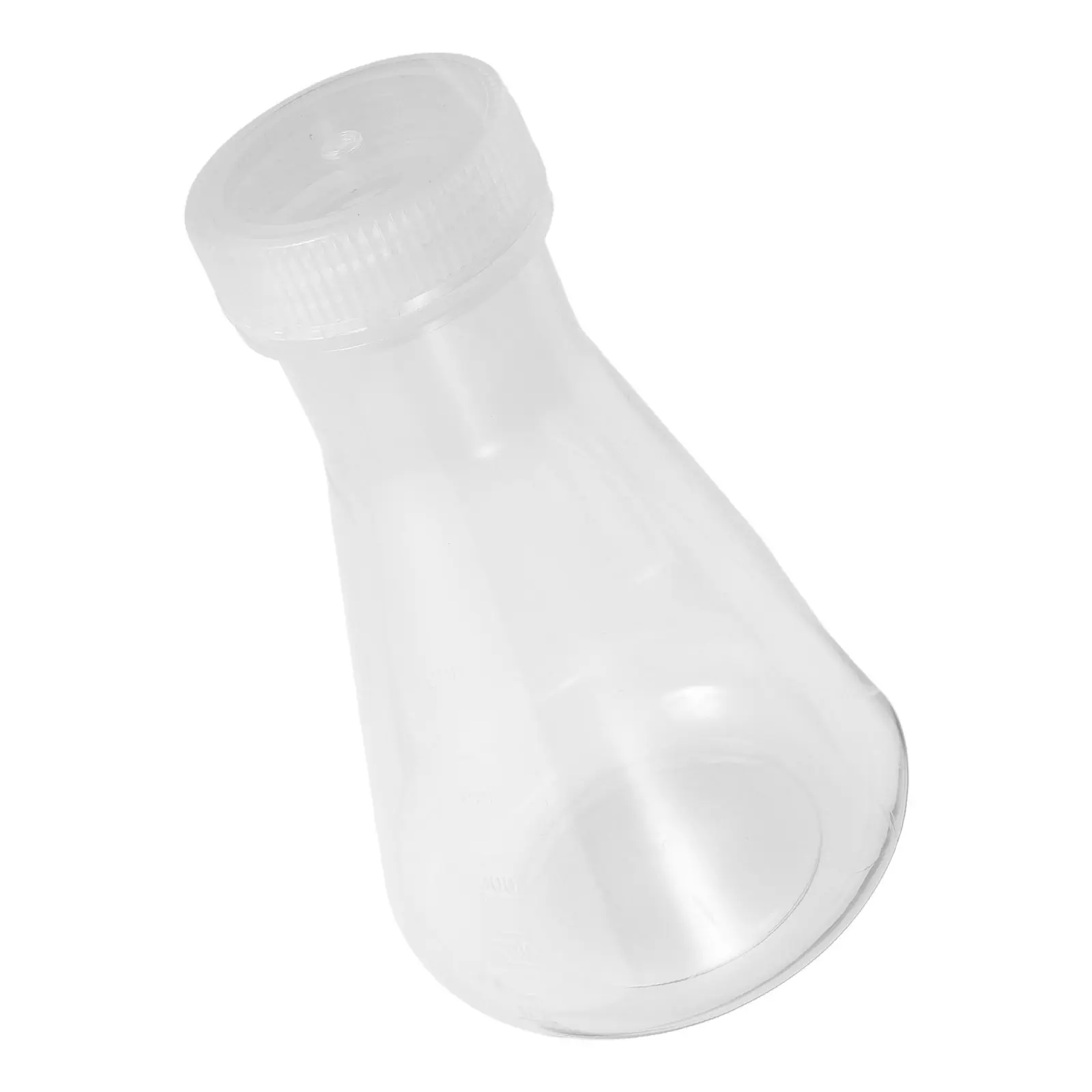 Plastic Erlenmeyer Flask Lid Clear Scale 500Ml High Temperature Resistance Science Lab Container School Laboratory Conical Flask