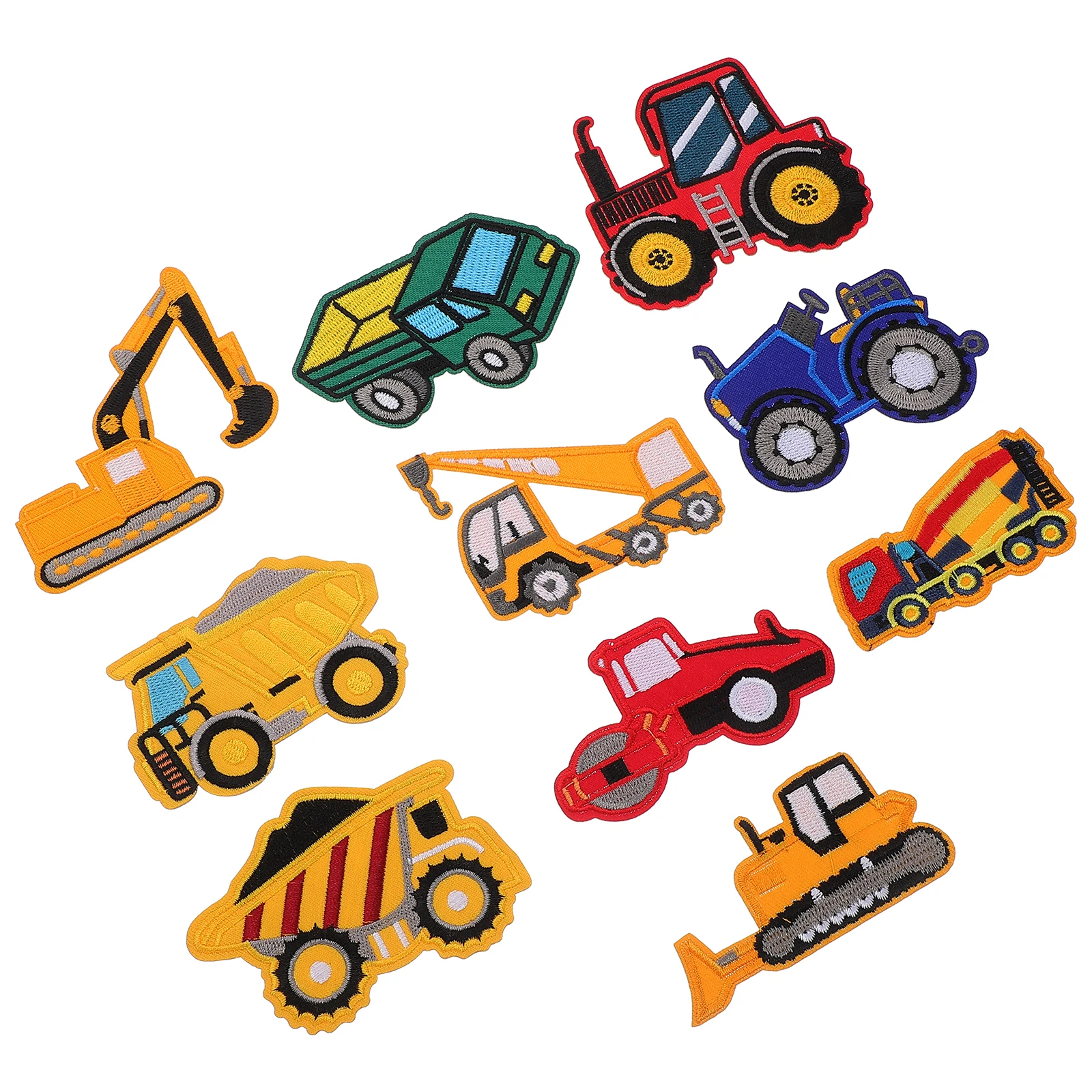 

10pcs 10 Fire Truck Cloth Patches Sew on Appliques Kids Decorative Car Embroidery Fabric Repair Elastic Band Craft Supplies