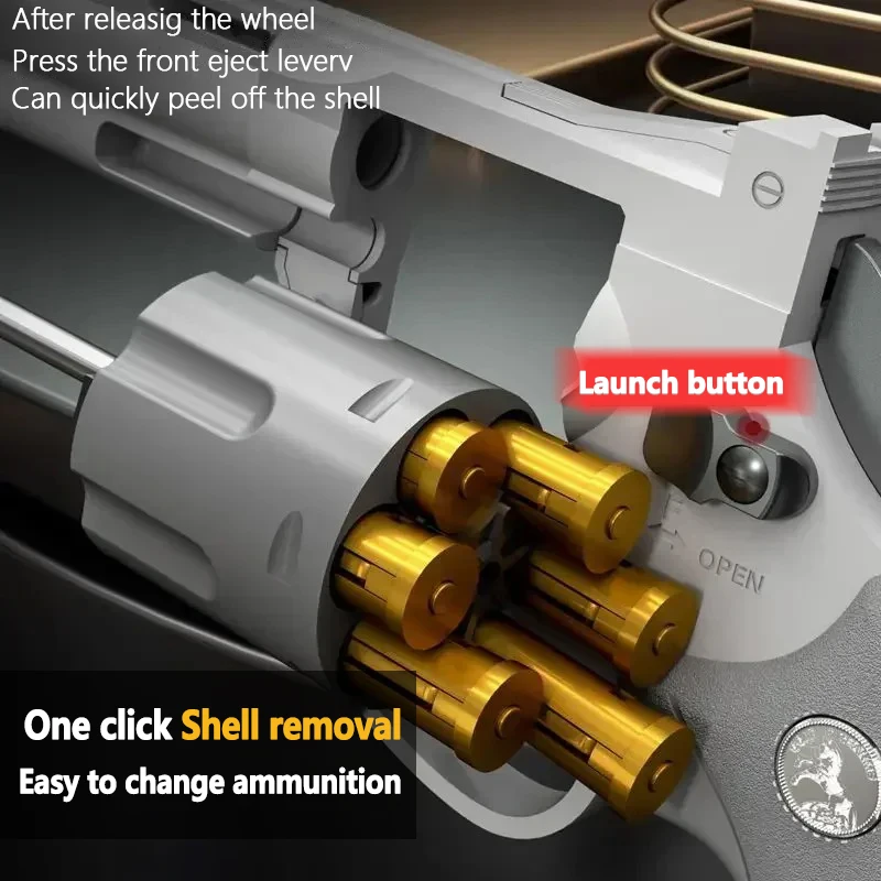연속 발사 ZP5 357 리볼버 런처 권총 소프트 다트 총알 장난감 총 CS 야외 게임 무기 어린이 및 성인용