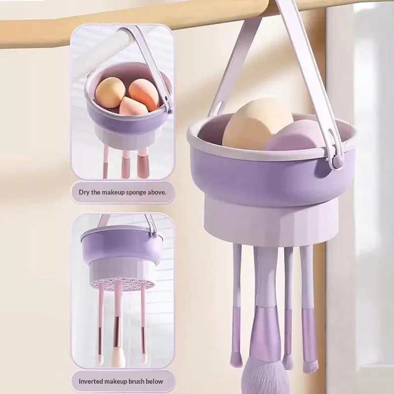 3-In-1 Makeup Brush Cleaner Mat & Drying Rack - Cosmetic Brush Cleaning & Air Dry Tool, Beauty Tool Organizer Set