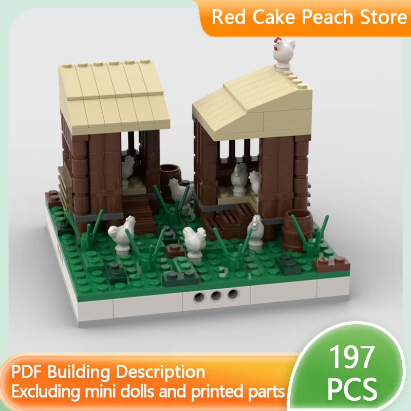 

City Street View Model MOC Building Bricks Village Chicken Coop Modular Technology Children Holiday Gifts Assemble Toys Suit