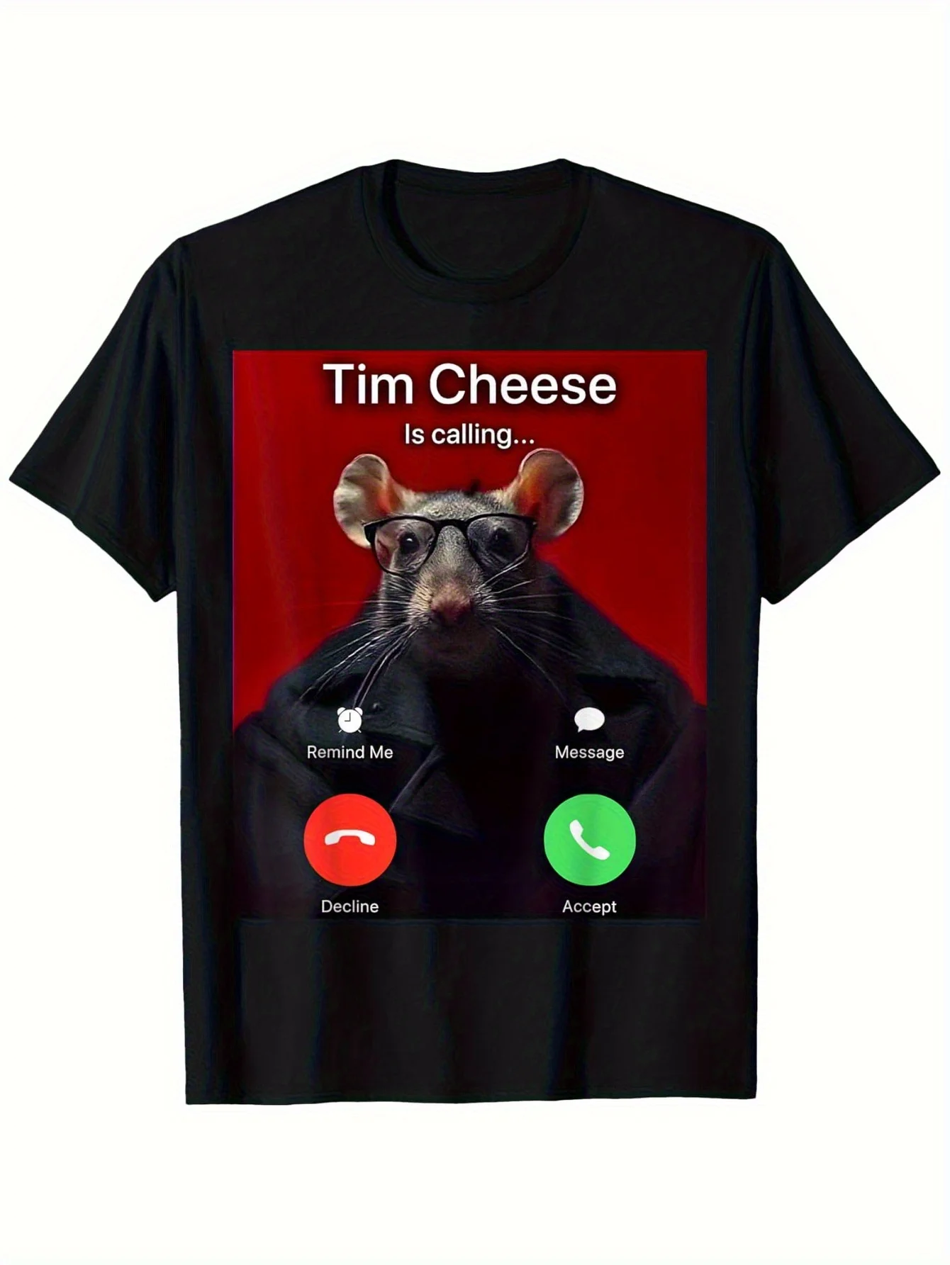 1pc Tim Cheese Face Expression Package for Men - Tim Cheese T-Shirt with Cheese-Slice, Casual Round Neck Tee, Machine Washable C