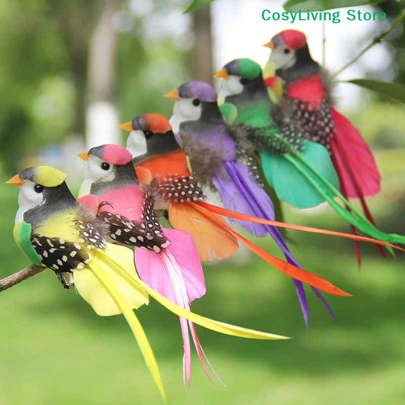 1Pcs Random Simulation Swallow Tail Bird Clip Handmade Bird Plant-decorated Artificial Bird Handicrafts For Ornament
