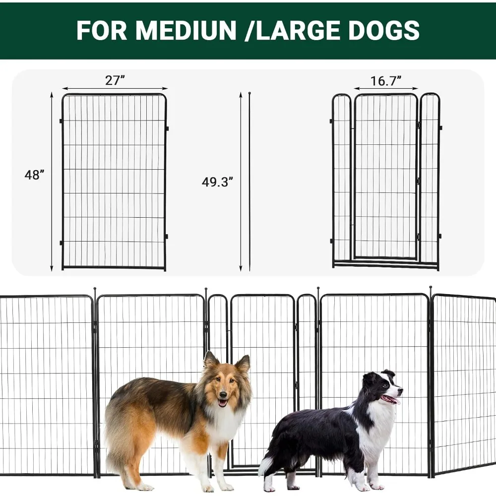Garvee 8/16 pieces DIY Pet Fence Panels for Rabbit Cat and Dog Cages Stackable Assembleable Multi Functional Cages for Indoor Pet Fence Pet Supplies