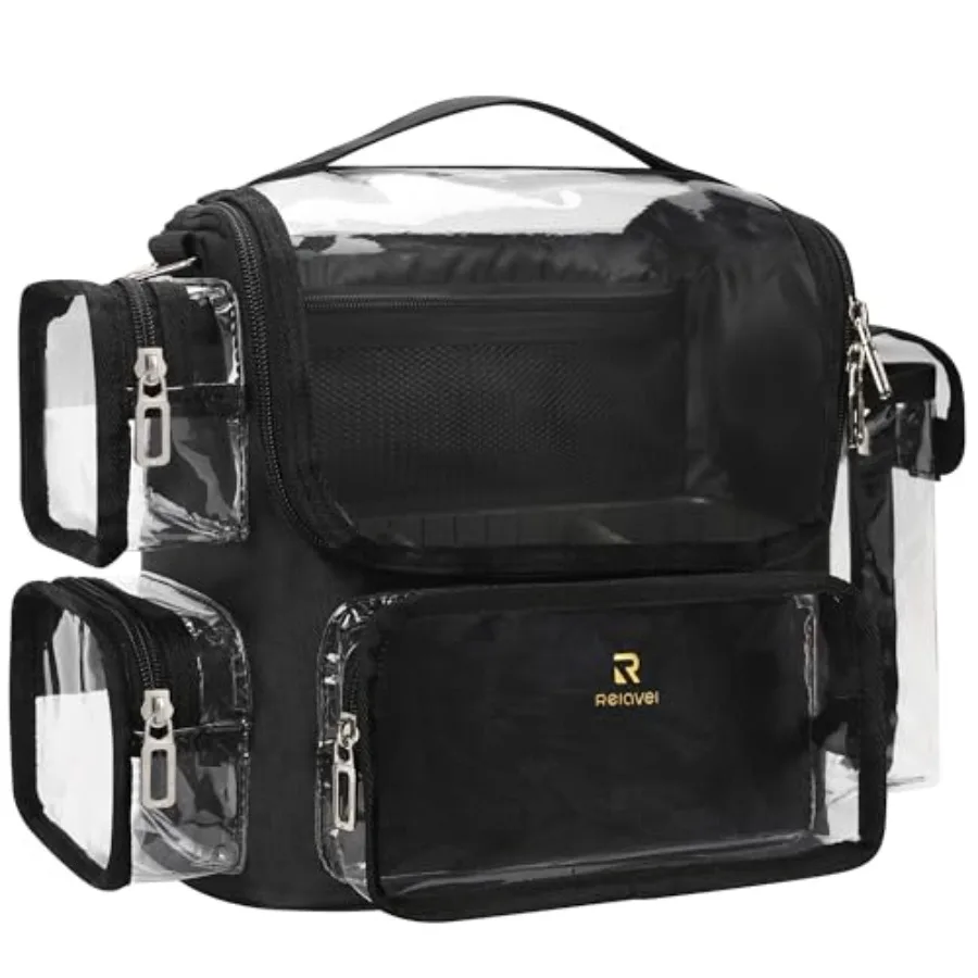 

TANTO Makeup Brush Bag Makeup Artist Bag Clear Makeup Case Professional Large Cosmetic Organizer Bag Portable Cosmetic Train Ca