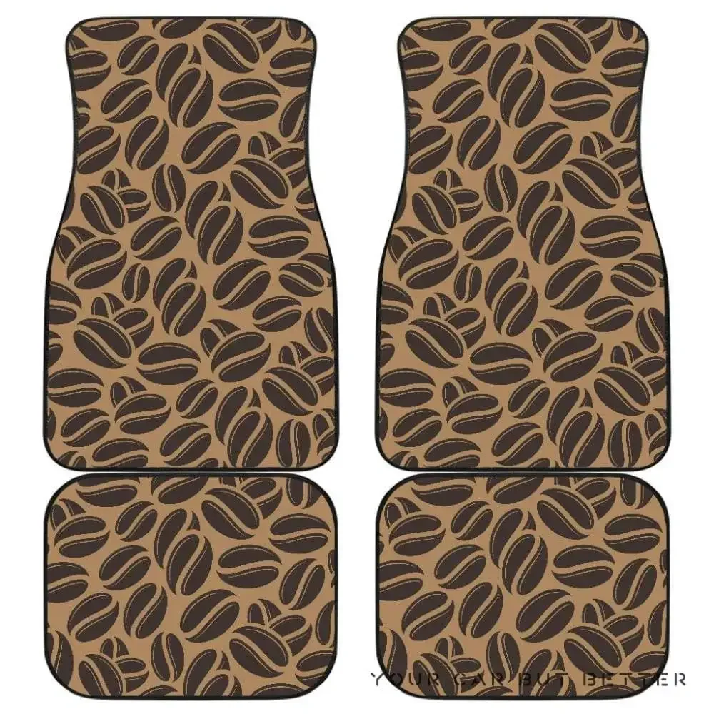 Coffee Bean On Brown Background Front And Back Car Mats 045109