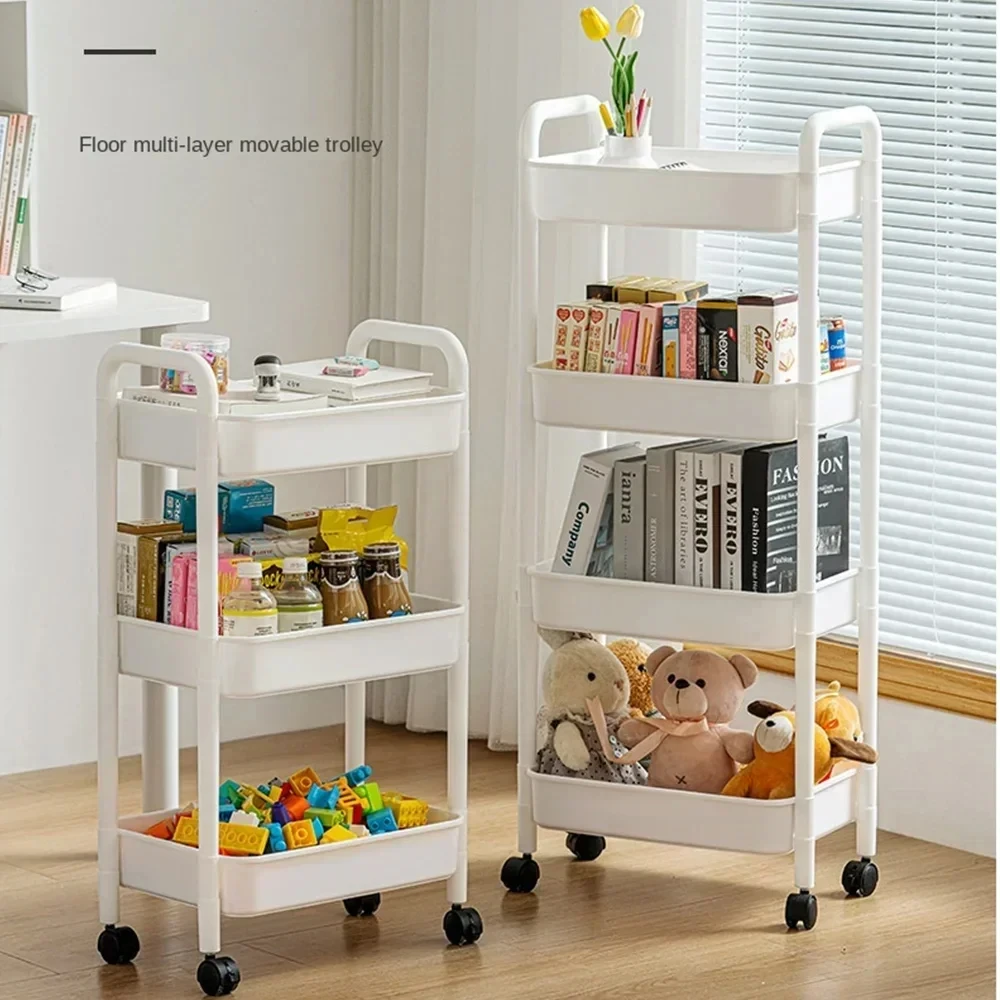 Multi-Layer Trolley Rack Kitchen Floor Bedroom Baby Snacks Mobile Bathroom Bathroom Storage Storage Rack