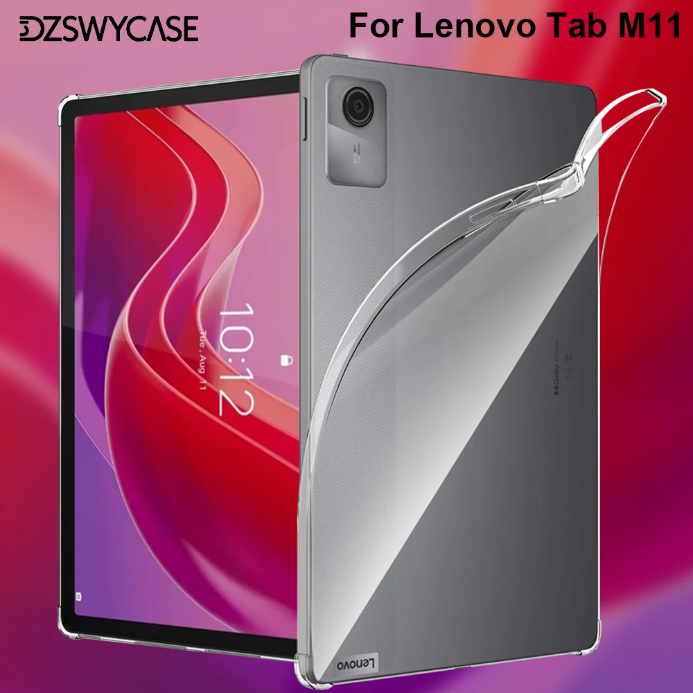 Case For Lenovo Tab M11 (TB330FU/TB330XU), Ultra Thin Silicone Shockproof Back Shell HD Transparent TPU Protective Cover