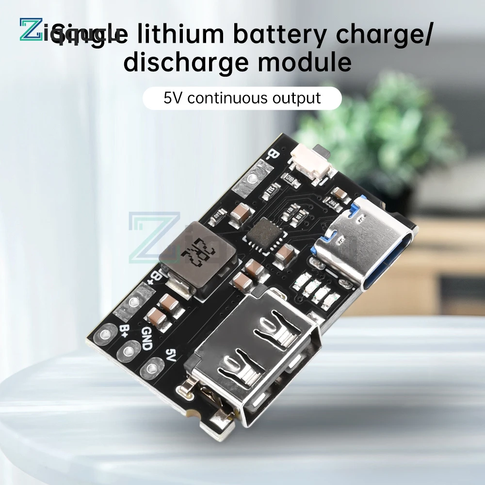 5V2.4A Charger Module TYPE-C Interface + USB Interface Single Lithium Battery Charger-discharger Module