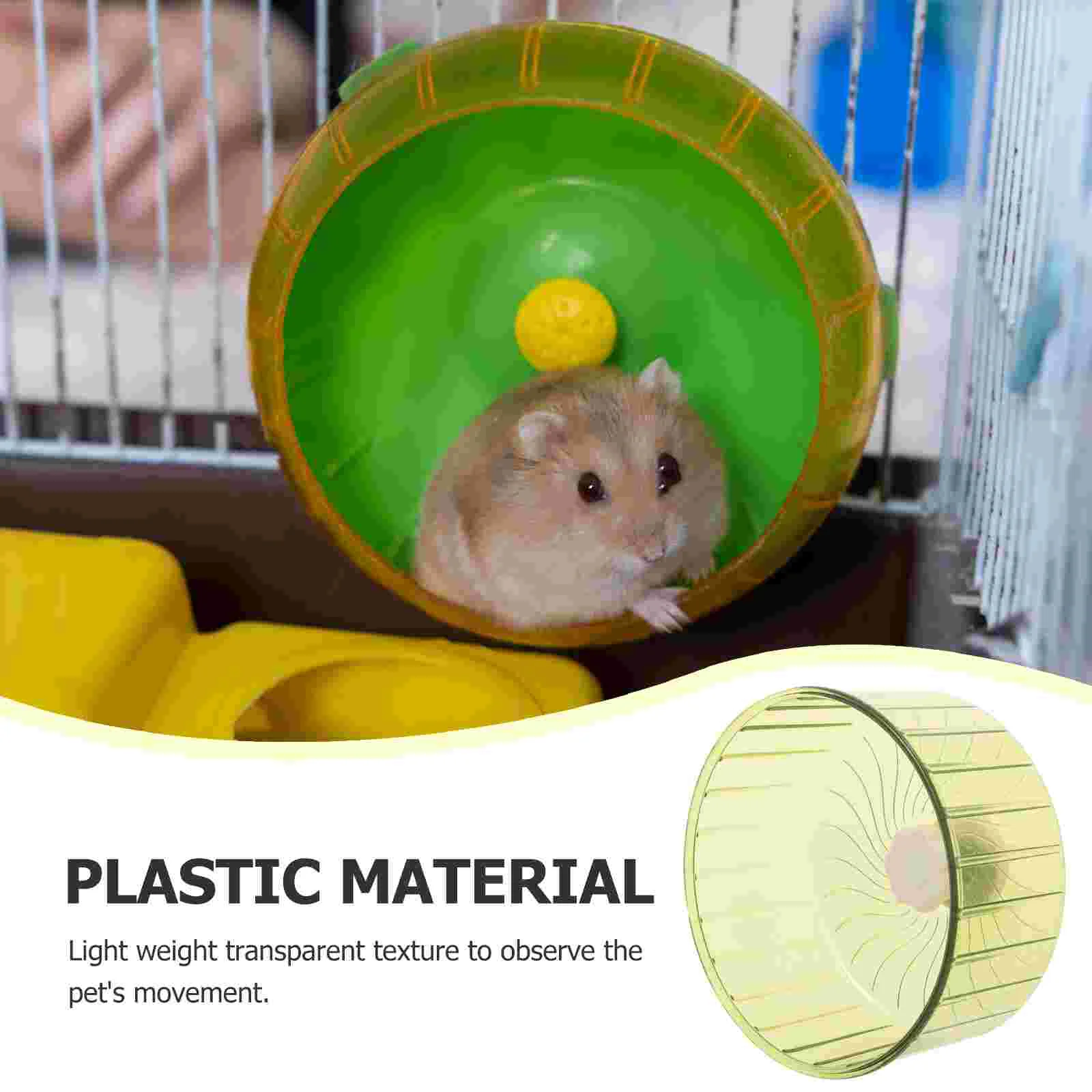 Roda Lari Hamster Senyap untuk Gerbil Besar Plastik Chinchilla Hedgehog