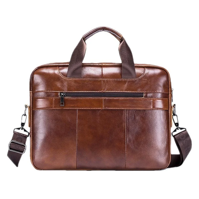 Vintage Echt leder Herren Aktentasche New Business Handtasche Multifunktions-Laptop tasche große Kapazität Mann Schulter Umhängetasche