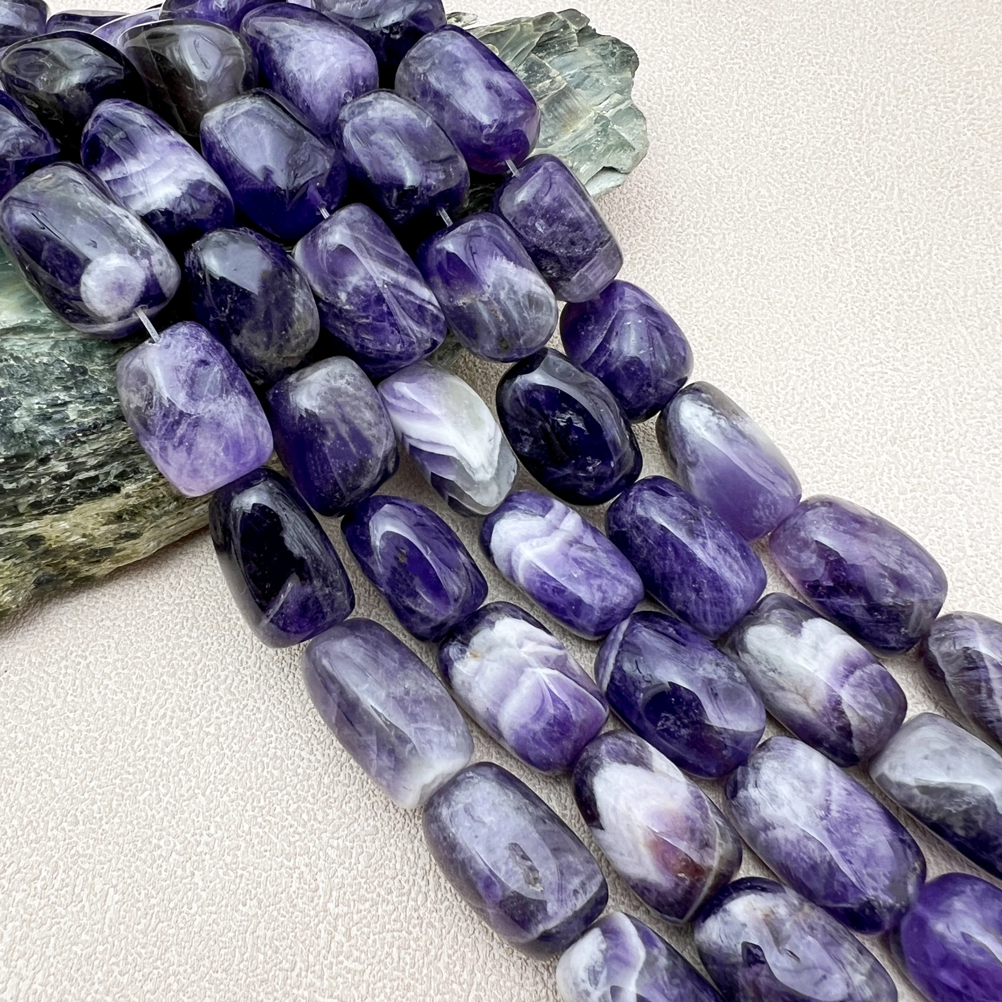 Large Natural Stone Purple Lace Amethysts Crystal Nugget Pendant Beads For DIY Jewelry Making MY250809