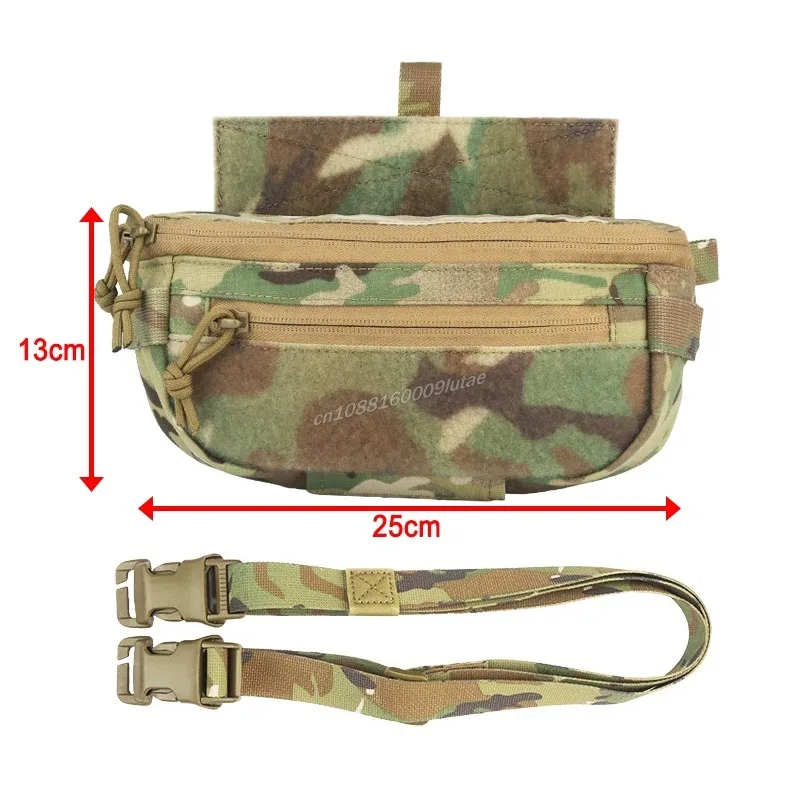 Tactical Hanger Pouch Abdominal Dangler Pack Shoulder Bag Plate Carrier Airsoft Molle Gear Fanny Pocket with Tourniquet Holder