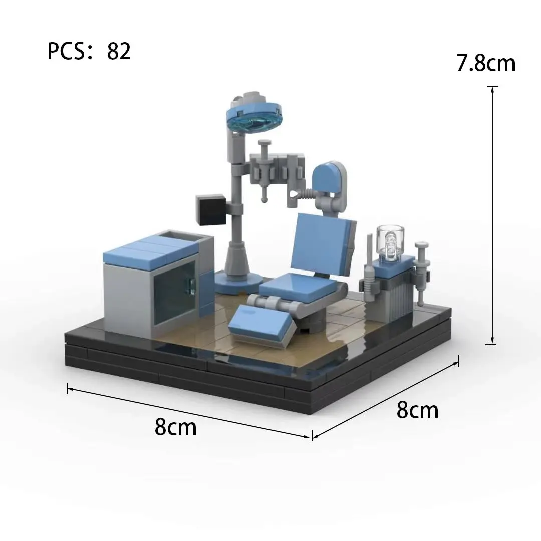 MOC Kreative Bausteine Zahnklinik Kleine Szene Architektur Modell Puzzle kinder Spielzeug